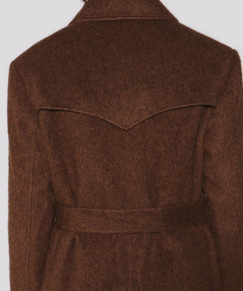 Wesleyhyuston Monterra Handmade Wool Balmacaan Coat Brown
