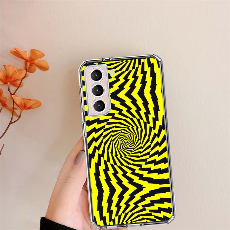 Chaotic Hypnosis Clear Phone Cases for Samsung S26 Ultra Galaxy S25 Edge S24 S23 FE S21 Plus S20 S22 S10 Cover Patterned Compati