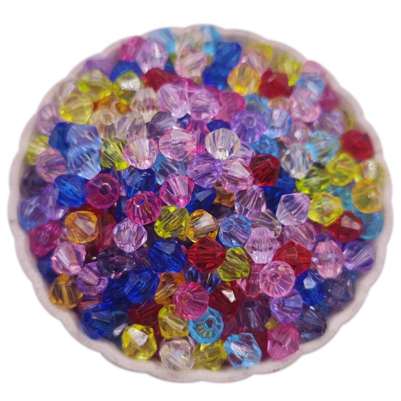 Творческие двухконусные свободные бусины 20-200 шт 5-8 мм акриловые прозрачные для изготовления ювелирных изделий своими руками граненые принадлежности