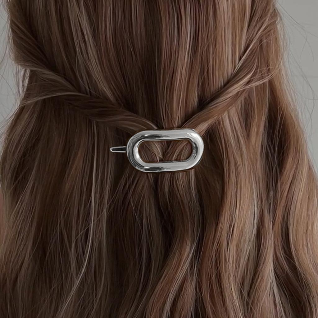 New Luxury Temperament Metal Geometric Irregular Round Hairpin Women's Casual Versatile Hairpin