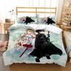 Fashion SAO  Art Print Three Piece Bedding Set Fashion Article Boys Or Adults For Beds Quilt Covers Pillowcases Bedding Set