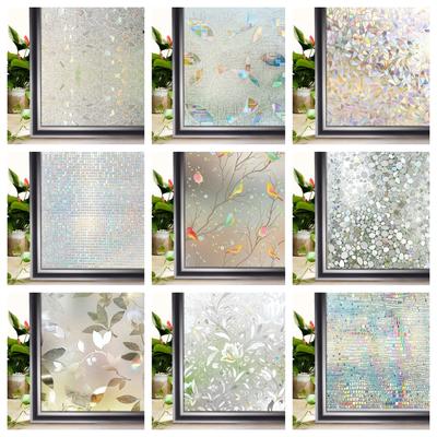 Пленка для защиты окон Rainbow Window Clings 3D Decorative Window Виниловые витражные наклейки на окна, статическая наклейка на окно