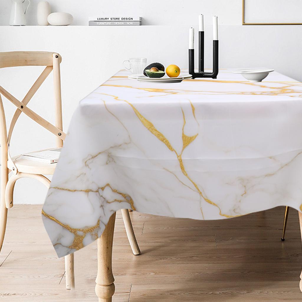 Скатерть прямоугольная мраморная 180x140 см, полиэстеровая скатерть, моющаяся, многоразовая, для кухни, столовой, пикника, вечеринки, скатерти, декор