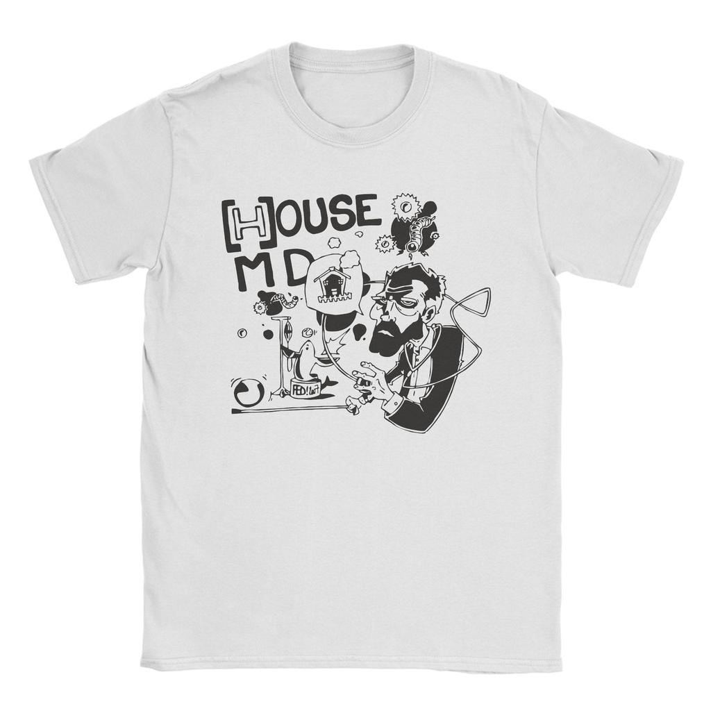 Dr Wilsons House MD Men T Shirt Creative Tee Shirt Short Sleeve Crewneck T-Shirt Pure Cotton Summer Tops