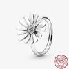 Новое весеннее подлинное кольцо из стерлингового серебра 925 пробы со сверкающим цветком маргаритки, кольца-короны для женщин, помолвочные украшения, подарок на вечеринку, настоящее