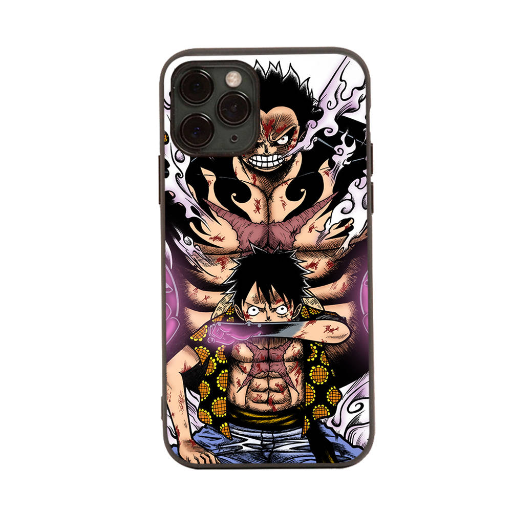 WD28 One Piece Luffy Black Sofe Case for iPhone 16 15 Plus 14 13 Pro 8 SE XR XS Max P30 Nova 5T Y5P Y6 Y7 Y8P Y9 Realme C30 C33 C31 VIVO Y36 V27
