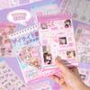 63pcs/set Kawaii Anime Sticker Book Japanese Manga Theme Coil Sticker Book Girl's Diary Handbook Cartoon Decorative Sticker Set