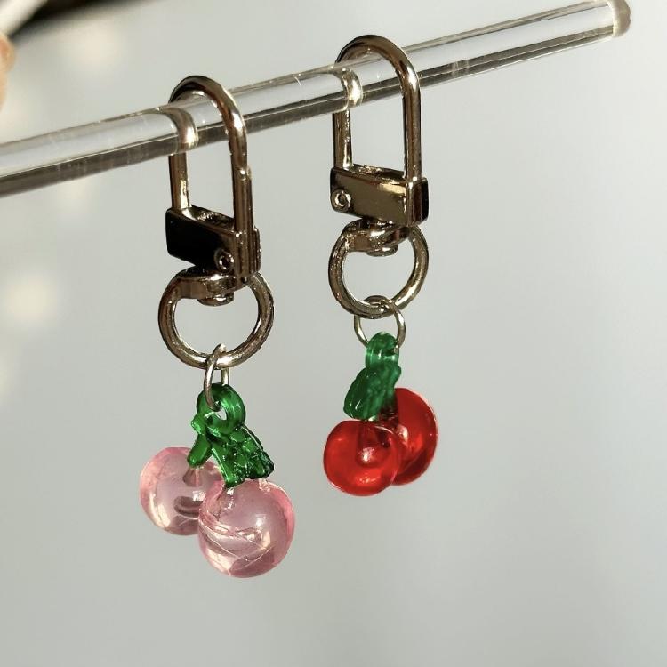 Fashion Cherries Charm Handbag Pendant Keychain Women Exquisite Fruit Cherries Bag Accessory Eye Catching Gift for Women