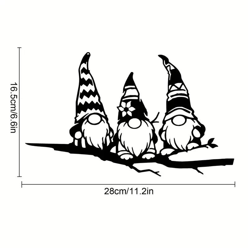 Metal Branch with 3 Gnomes Stake – Charming Yard Decor, Garden Tree Art, Outdoor Backyard Decoration, Perfect Garden Gift