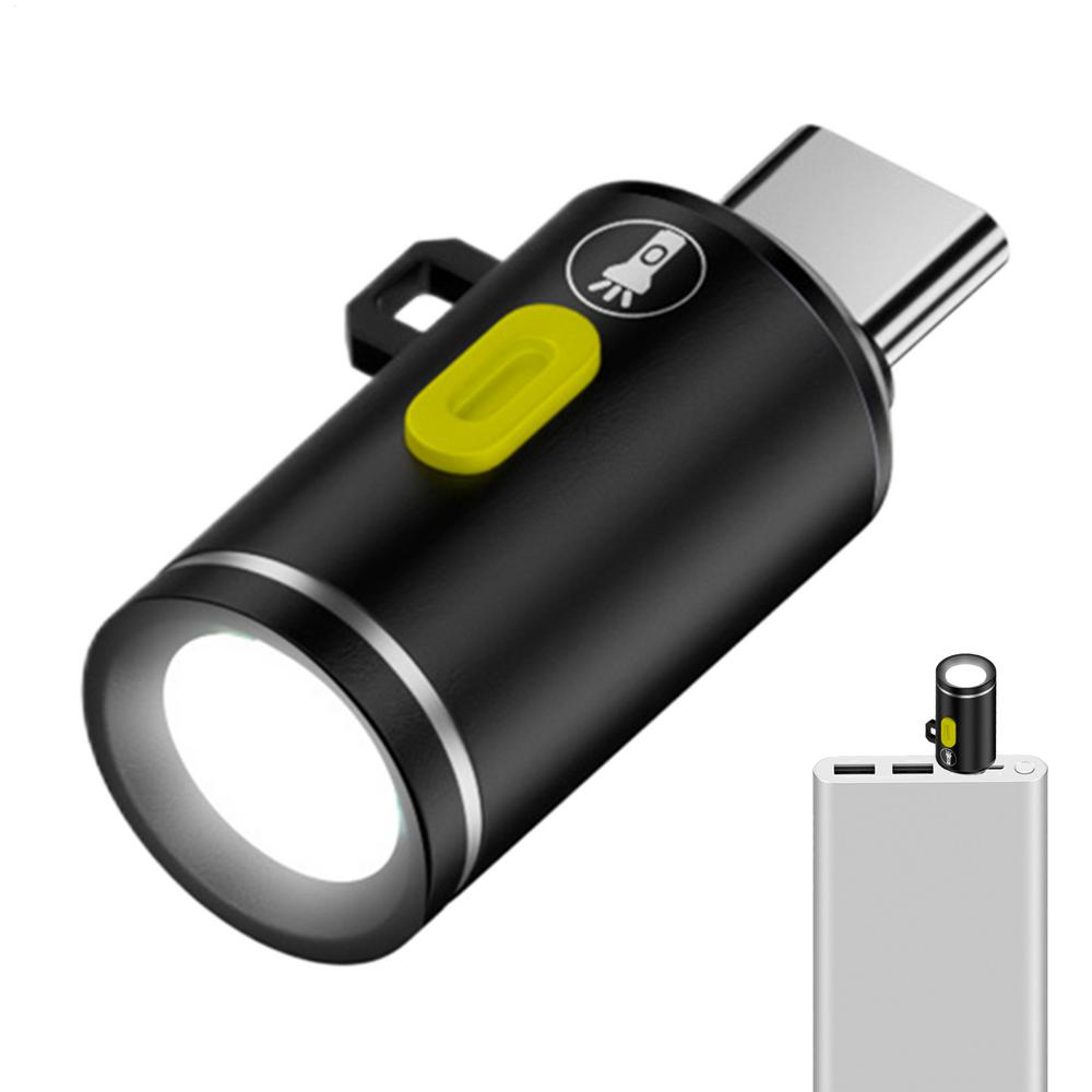 Портативный мини-фонарик Type-C Брелок для телефона USB-C Электрический фонарь Ночник Настольная лампа Для езды на велосипеде Спорта Кемпинга на открытом воздухе