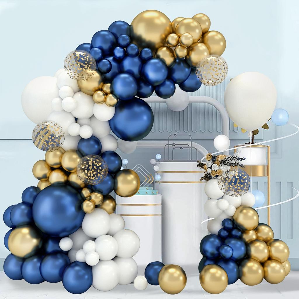 Темно-синие золотые шарики-макаруны гирлянда арка комплект свадьба день рождения вечеринка декор конфетти латексные шары для детей декор для детского душа