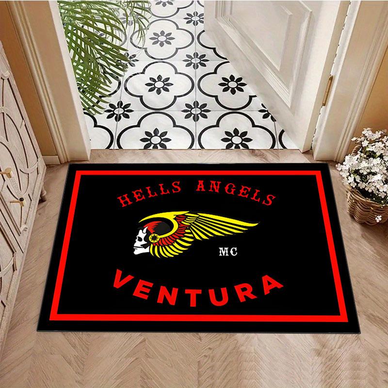 Hells Angels Motorcycle-Themed Rug, suitable for living room, bedroom, game room, computer room and home décor.