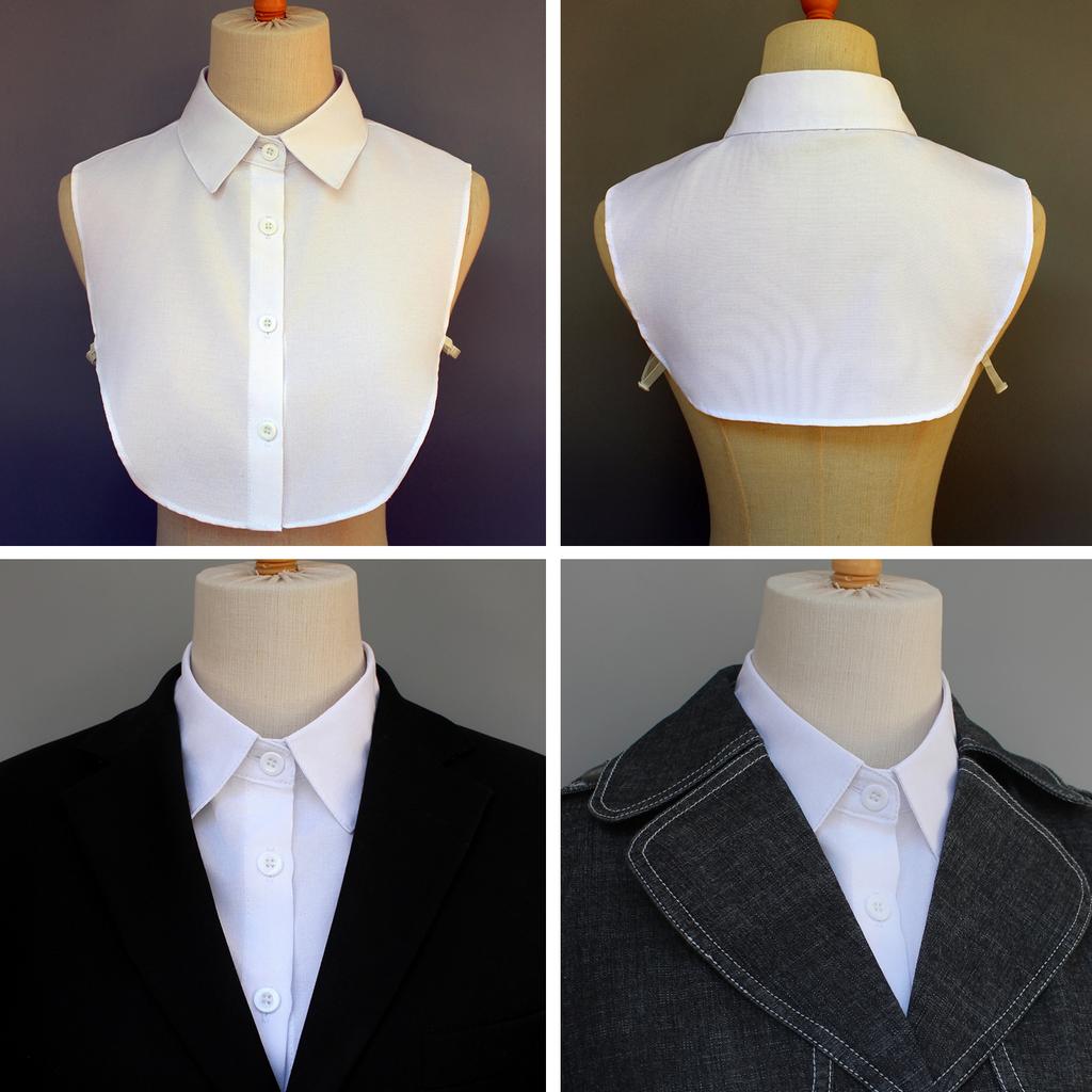 One Blend False Collar Made of Oxford Fabric, Comfortable and Breathable, Practical, Versatile for Ladies, Available In M