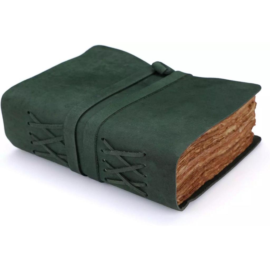 Винтажный журнал для записей в кожаном переплете, 240 страниц, 7 X 5 дюймов, необработанный край