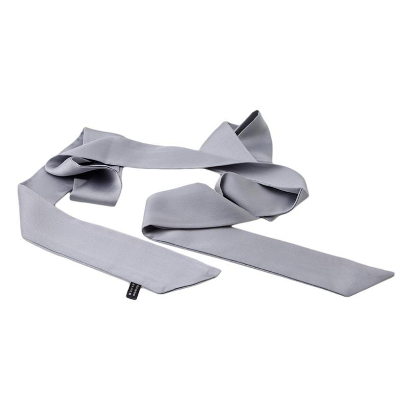 Beauty Women Skinny Scarf Stain Solid Tie Real Silk Long Scarf