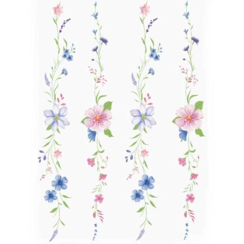 Spring Summer Flowers Temporary Tattoo Sticker Waterproof Cherry Blossoms Roses Tattoo Sticker For Women Fake Tattoo Sticker