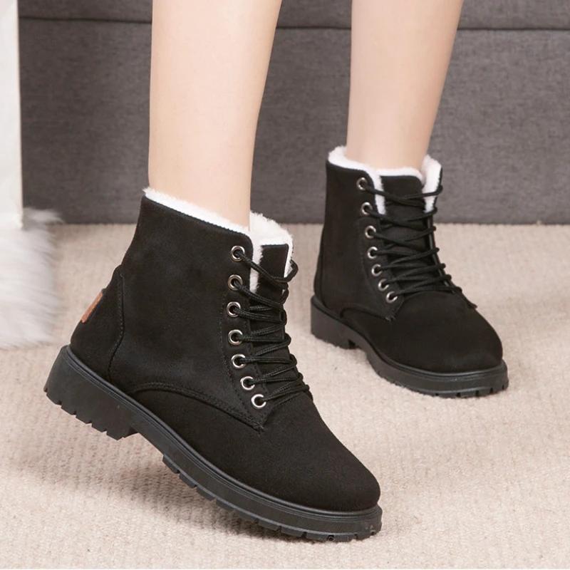 Модные теплые женские ботинки 2024 Новая мода Зимние женские сноубутсы Горячая распродажа Износостойкие Нескользящие Хлопковые туфли для женщин Botas Mujer