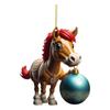 Очаровательное акриловое украшение на елку в виде лошади для рождественских семейных праздников