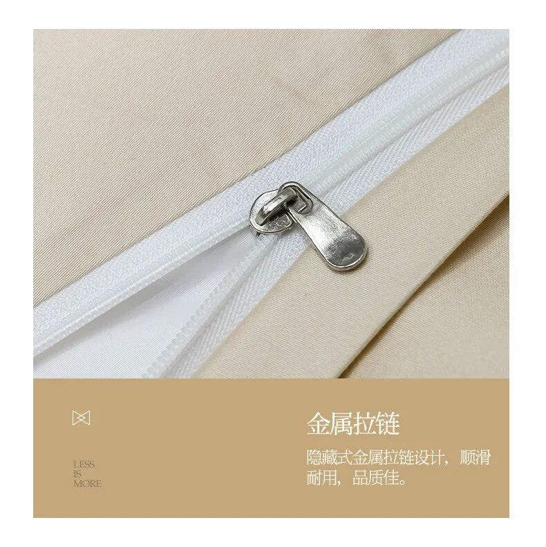 3/4 Pcs Comforter Bedding Sets Summer Luxury Machine Washable Quilt Cover Embroidered Smooth Sleeping Queen King Sheets Bed