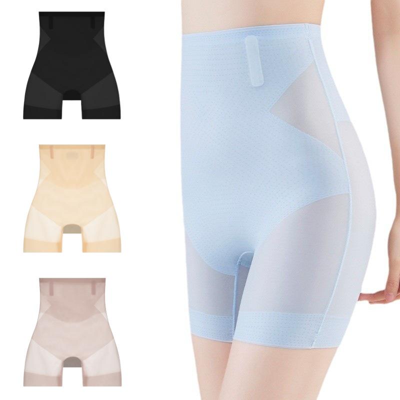 Summer Ice Silk High Waist Tummy Control Seamless Underwear
