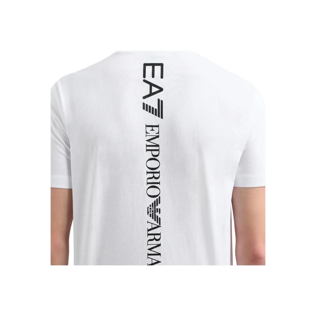Emporio Armani EA7 Хлопковая облегающая футболка с круглым вырезом для тренировок Мужские Топы Кремово-белый 7M000567-AF10375-M0003