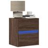 VidaXL Wall-mounted Bedside Table with LED Lights Brown Oak, Floating Bedside Table, Phone Holder, Furniture of 3307973