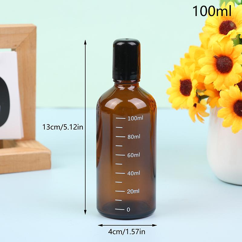 1 шт. Янтарный шариковый флакон для эфирных масел, пустой флакон для духов, многоразовый контейнер для жидкости, 5/10/15/30/50/100 мл