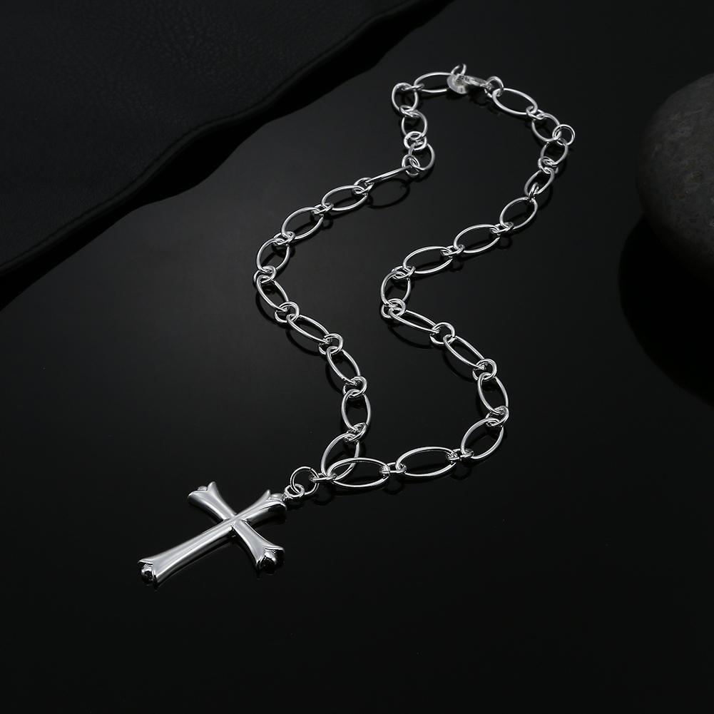 Fashion 925 Stamped Silver Classic Cross Necklace for Women Luxury Designer Jewelry Wedding Party Christmas Gifts