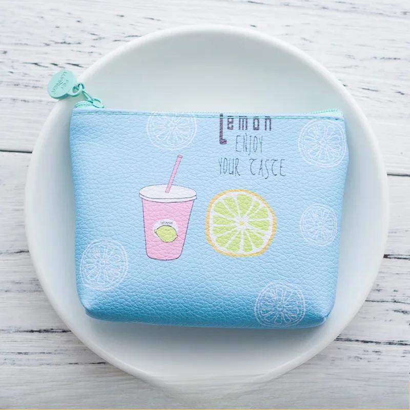 Милый мультяшный детский кошелек для монет женский кошелек с изображением животных и фруктов маленький кожаный женский детский кошелек мини-кошельки
