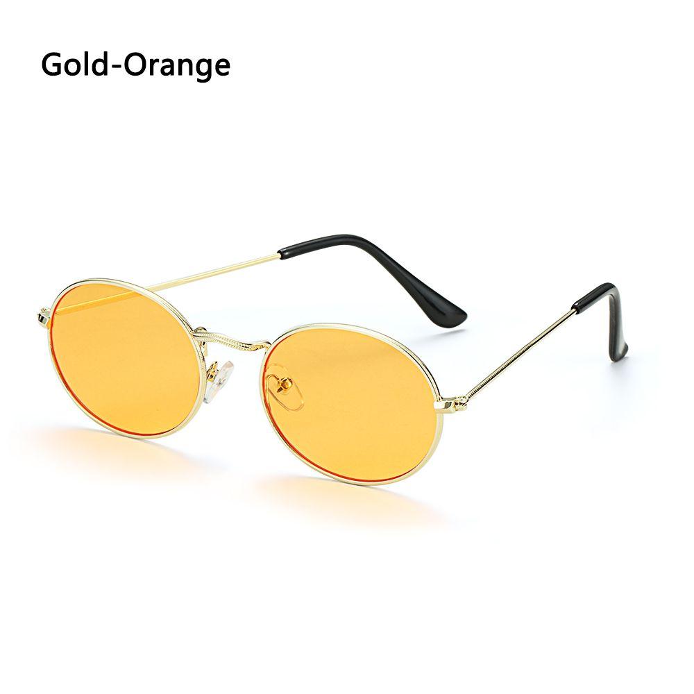 Unisex UV400 Metal Small Frame Gradient Mirror Glasses Oval Sunglasses Men's Shades Sun Glasses