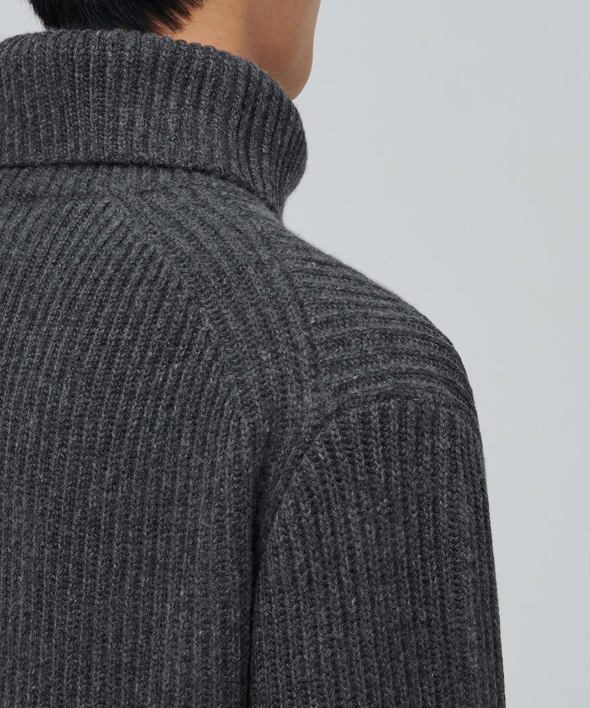 MUSINSA STANDARD Lambswool Ribbed Turtleneck Knit [Medium Grey]