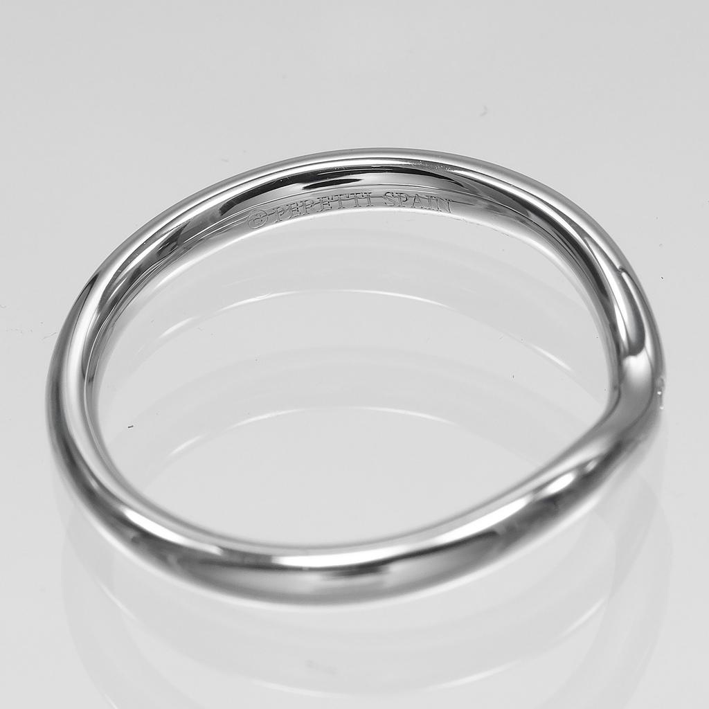 TIFFANY&Co. Curved band Ring Pt950Platinum/diamond #4.9(US Size) 3.7g Women Used