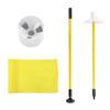 Practice Golf Hole Pole Cup Flag Stick Detachable 2 Section Golf Putting Green FlagstickYellow
