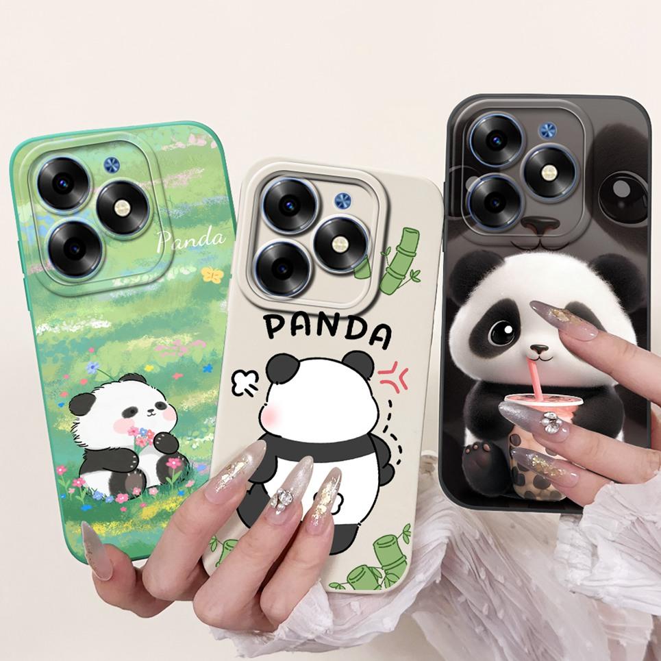 Для чехла Tecno Spark Go 2024 Милая панда Смешные животные Мем Funda Etui Для Tecno SparkGo 2024 Мягкий жидкий силикон BG6 Чехлы