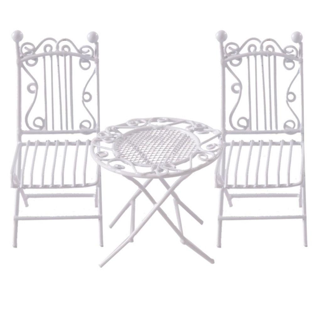 Dolls House European Style Scene Model Fairy Garden Seat Miniature Furniture Dollhouse Table Chair