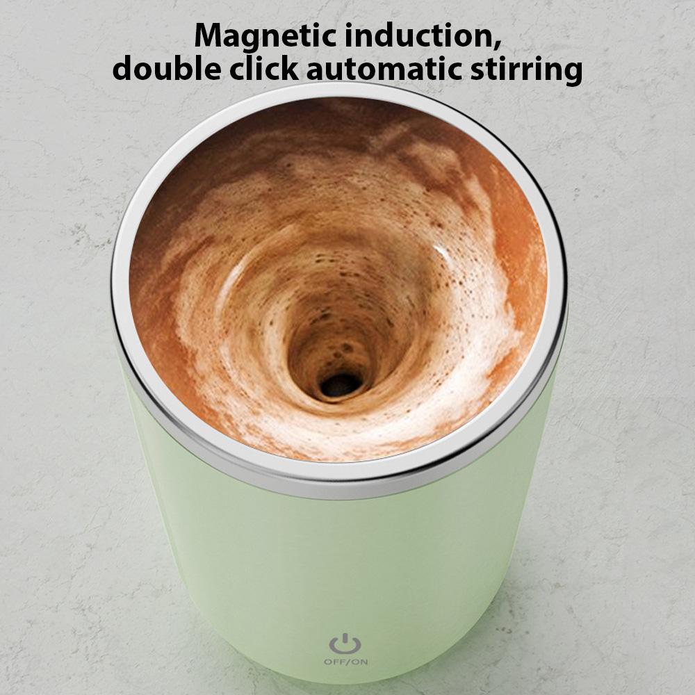 350ml Self Stirring Mug Rechargeable Non-axial Magnetic Coffee Mixing Cup with Lid 304 Stainless