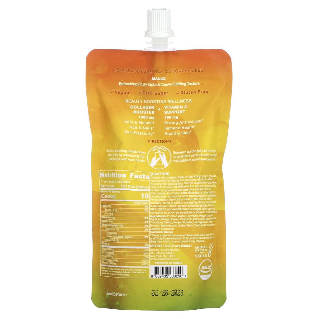 Essential C Konjac Jelly, Mango Flavor, 150Ml(5.07Fl Oz)