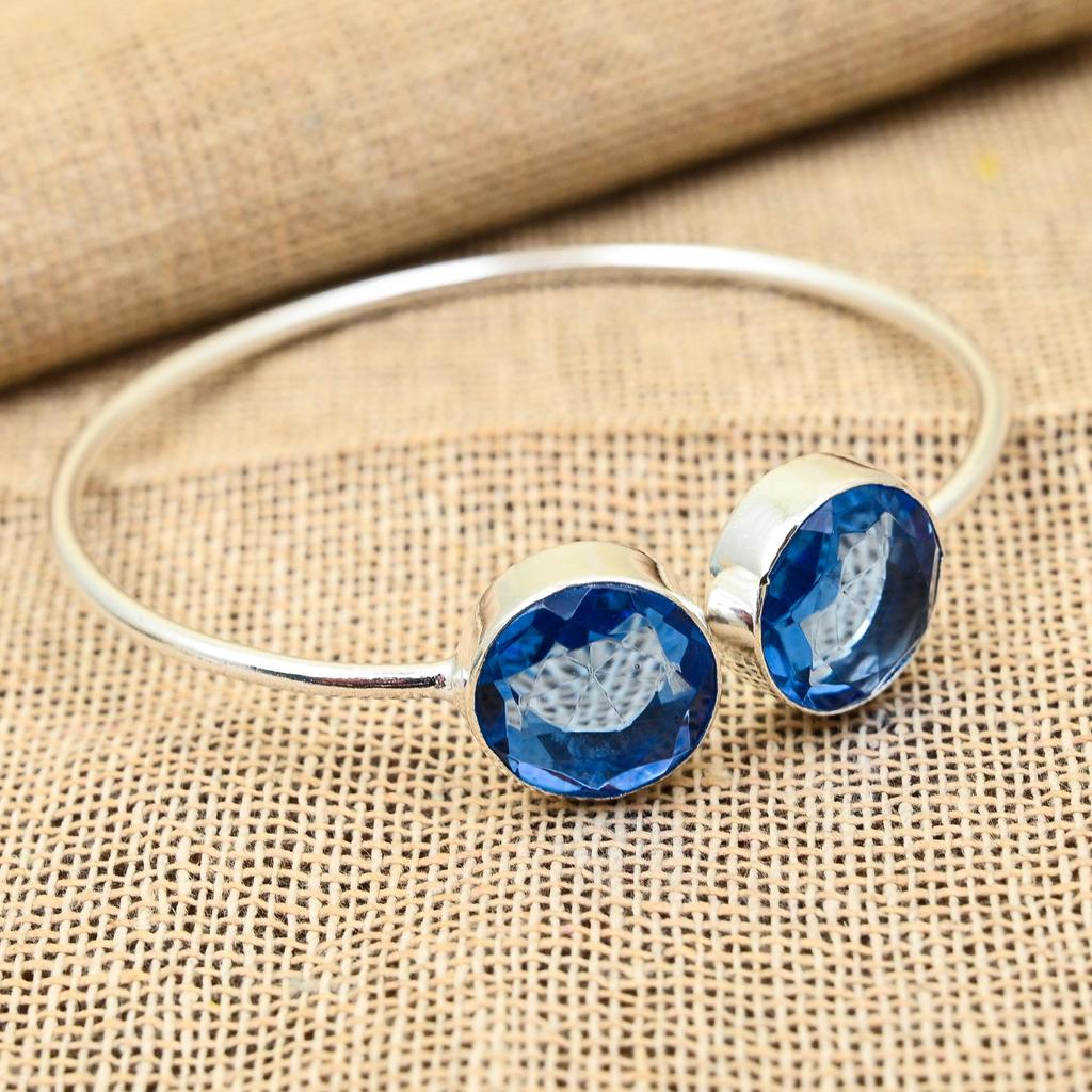 Красивый танзанит, драгоценный камень ручной работы, ювелирные изделия из стерлингового серебра 925 пробы, манжеты/браслет для женщин