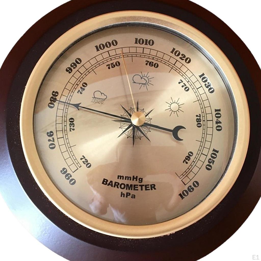 Wall Mounted Barometer Hanging Analog Weather Station Easy Reading Living Room Dia 7" Pressure Gauge