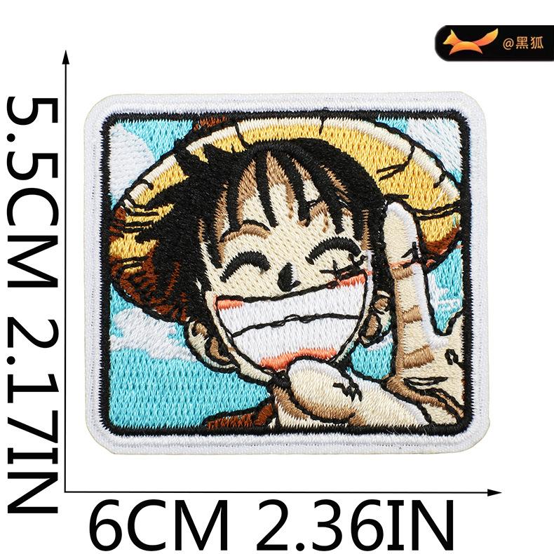 Черная лиса мультфильм анимация персонаж вышивка ткань наклейка японский цельный патч компьютерная вышивка наклейка
