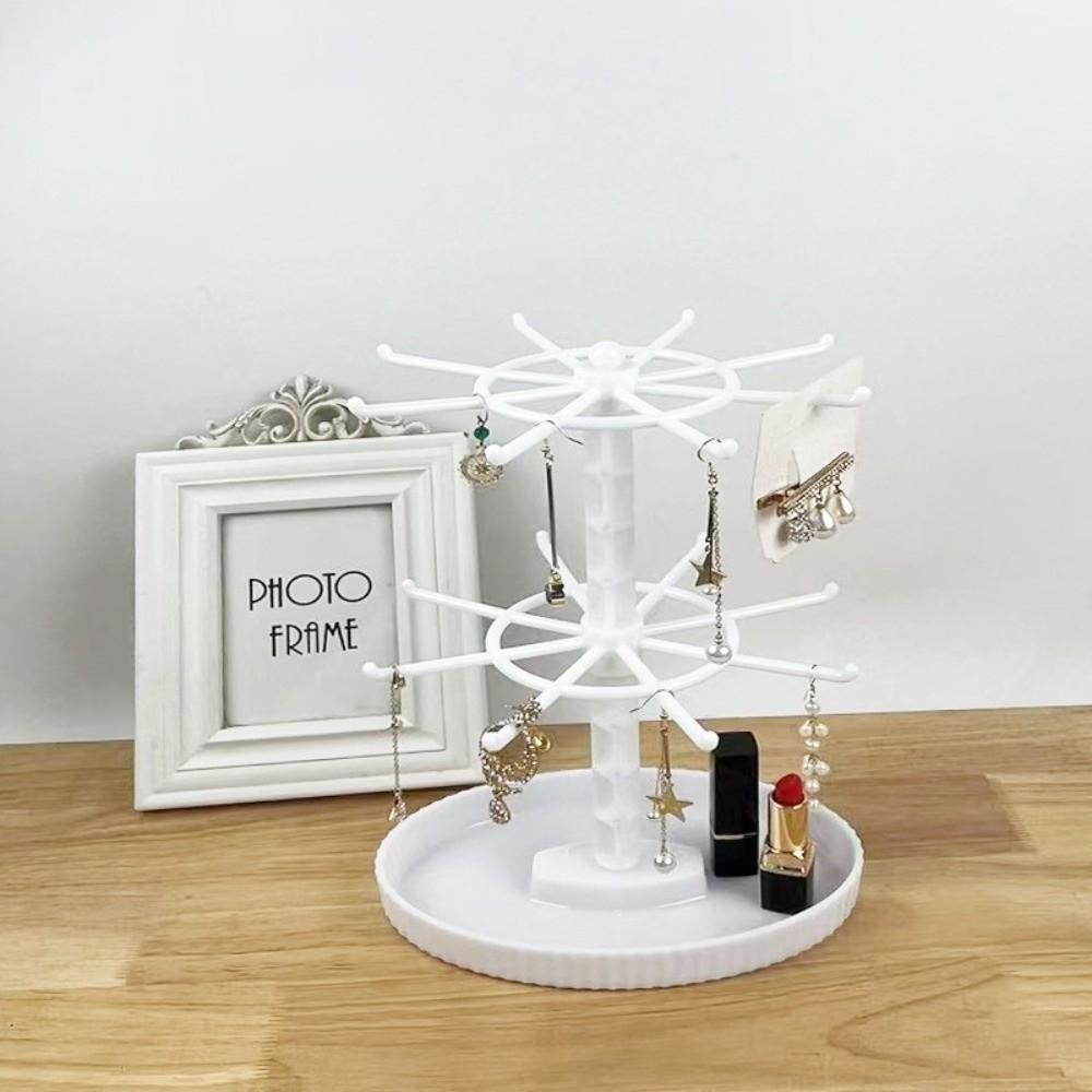 Plastic Jewelry Display Rack Rotatable Bracelet Stand New Keychain Storage Rack Desktop Use