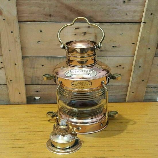 Brass  Copper Anchor Oil Lamp Nautical Maritime Ship Lantern Boat Lamp Light