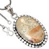 Necklace Fossil Coral Gemstone Handmade Antique Jewelry 2.25"