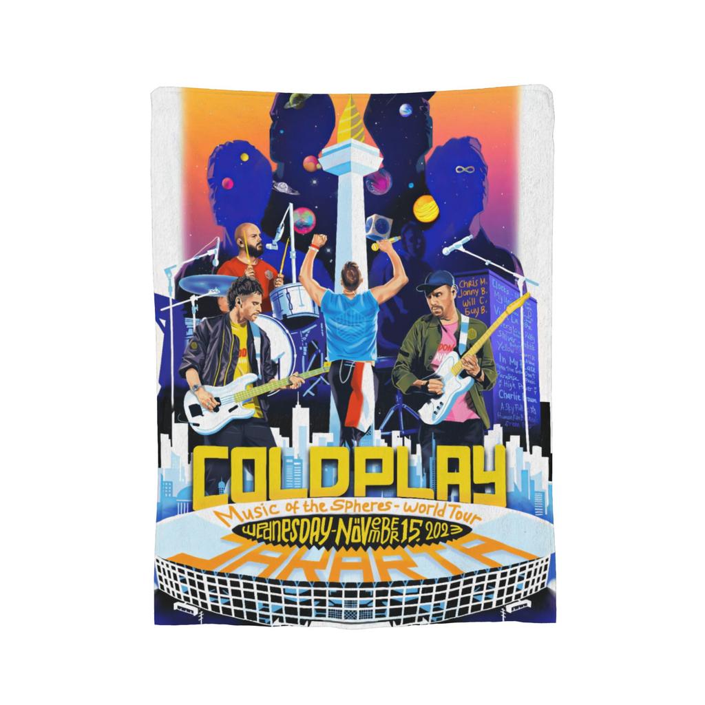 Coldplays Rock Band Blankets Flannel Summer Portable Super Warm Throw Blanket for Sofa Outdoor Quilt