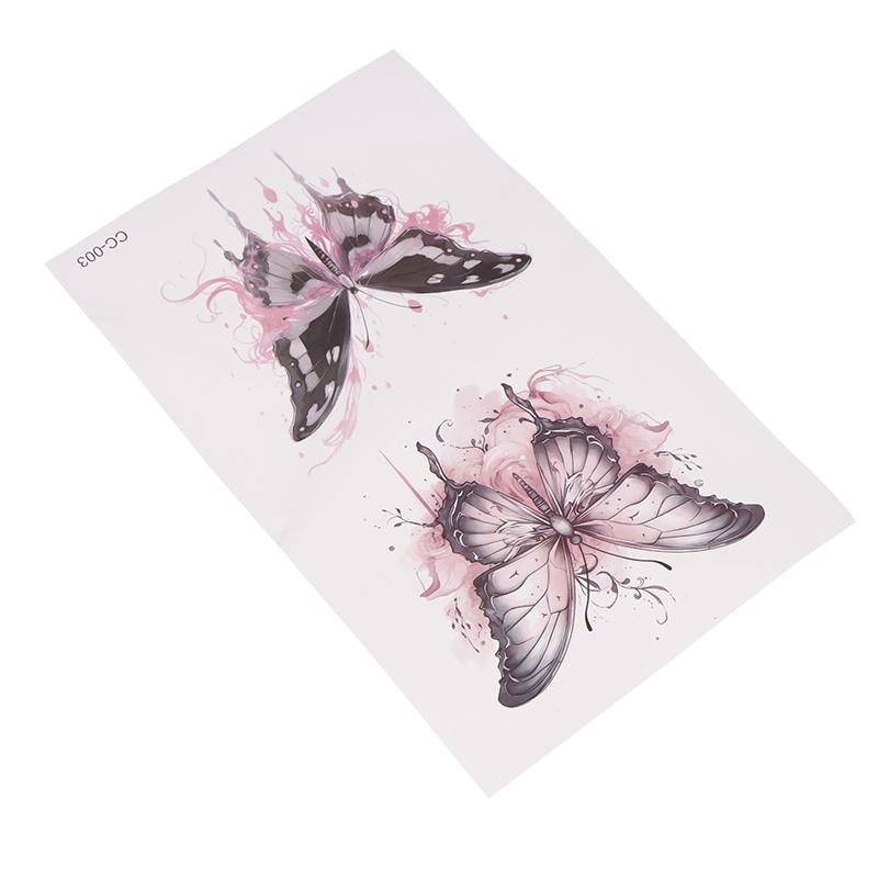 1 лист, красочные временные татуировки с бабочками для женщин и мужчин, поддельные татуировки, наклейки для взрослых, лицо, руки, боди-арт, татуировки