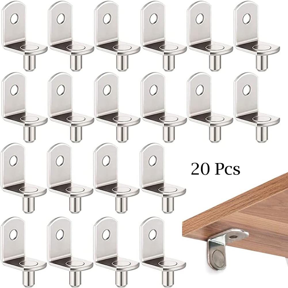 Bracket Studs Pegs Shelf Support Peg Cabinet Furniture Home Silver Stronge Support 16.5x16x12.8cm 20Pcs 6mm Hard