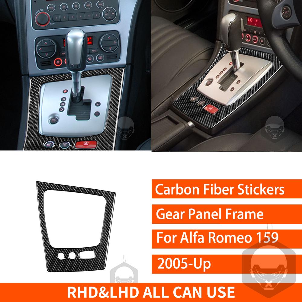 For Alfa Romeo 159 2005- Real Carbon Fiber Sticker Brera Spider Dashboard Gear Shift Panel Car ide Decorative Accessories