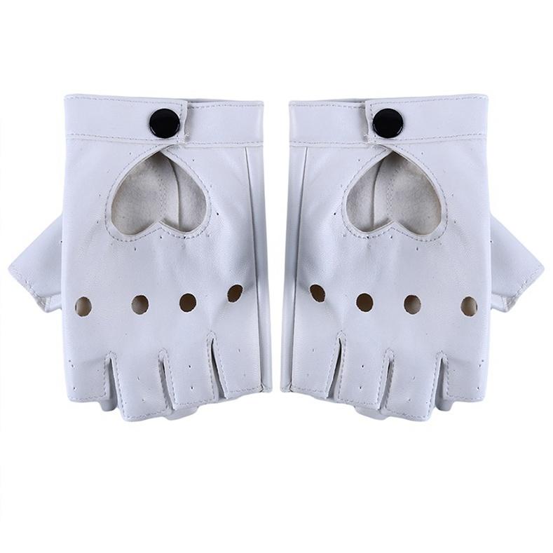 Женские кожаные перчатки без пальцев Покажите перчатки без пальцев с вырезом в форме сердца KTY