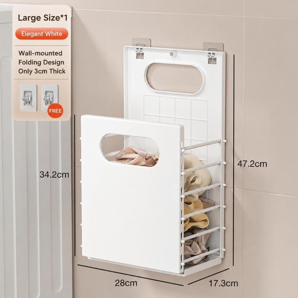 Wall-Mounted Dirty Clothes Basket Foldable Clothes Storage Basket Washing Clothes Basket Bathroom