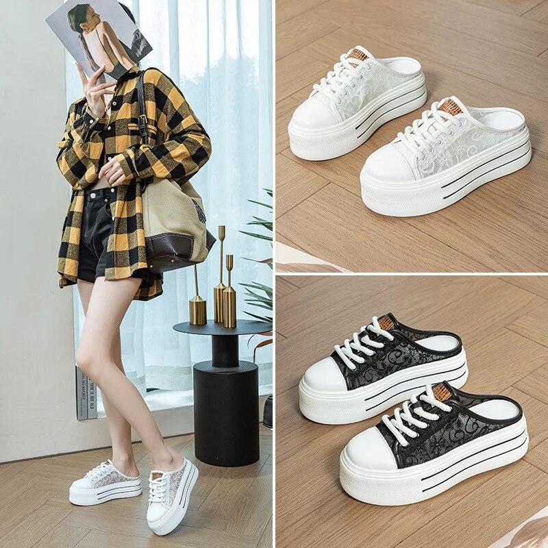 Fujin 6 см массивные кроссовки из натуральной кожи с сеткой, вулканизированная платформа на танкетке, весенняя дышащая женская осенняя удобная обувь на полой подошве